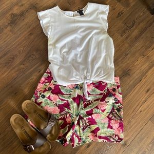 Ann Taylor Floral High Waisted Shorts